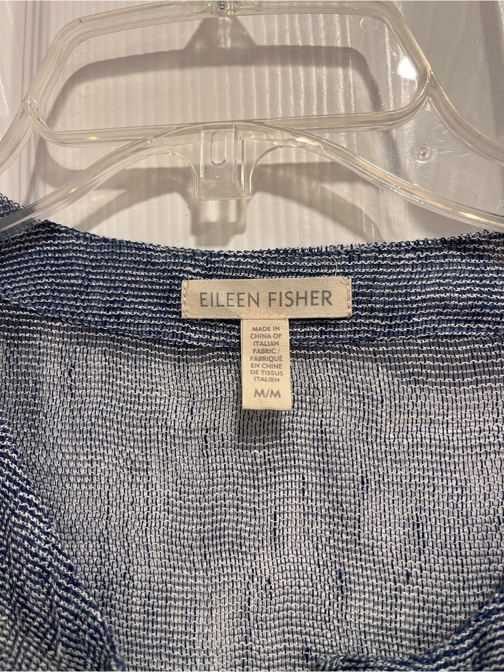Eileen Fisher Blue Gauze Linen Tunic Beach Coverup Size Medium - Picture 2 of 7